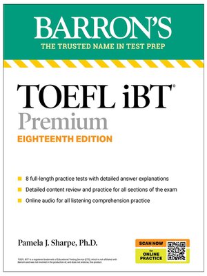 TOEFL iBT Premium with 8 Practice Tests + Online Audio - ebook